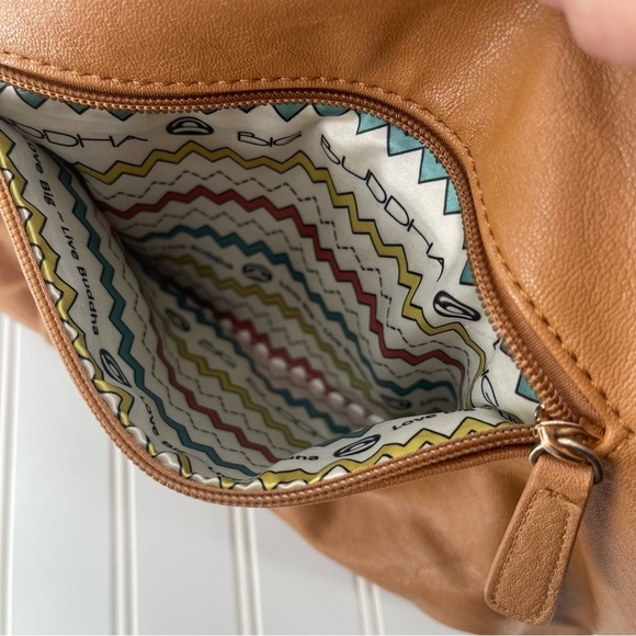 BIG Buddha Camel Brown Shoulder Bag Purse Gold Details - Picture 6 of 11